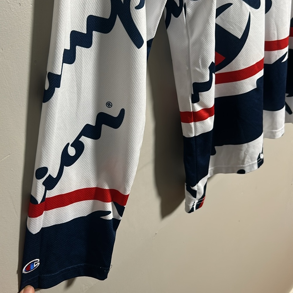 Retro Champion Hockey Jersey All Over Print Long Sleeve Y2K Men’s Size 40(Med) - Picture 11 of 13